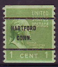 Hartford CT, 839-61 Bureau Precancel, 1¢ coil Washington