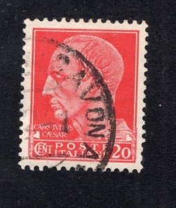 Italy 1929 20c rose red Caesar, Scott 217 used, value = 25c