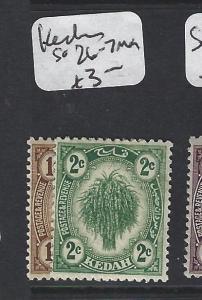 MALAYA KEDAH  (P2005BB)  1C, 2C   SG 26-7  LEAF  MOG