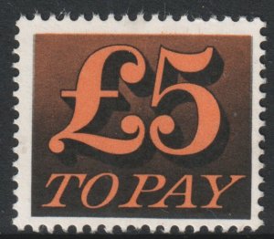 GB Scott J91 - SG D89, 1970 Postage Due £5 To Pay unused no gum