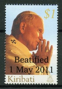 Kiribati Papal Stamps 2011 MNH Pope John Paul II Beatification OVPT 1v Set