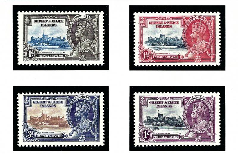 Gilbert and Ellice 33-36 MNH 1935 KGV Silver Jubilee