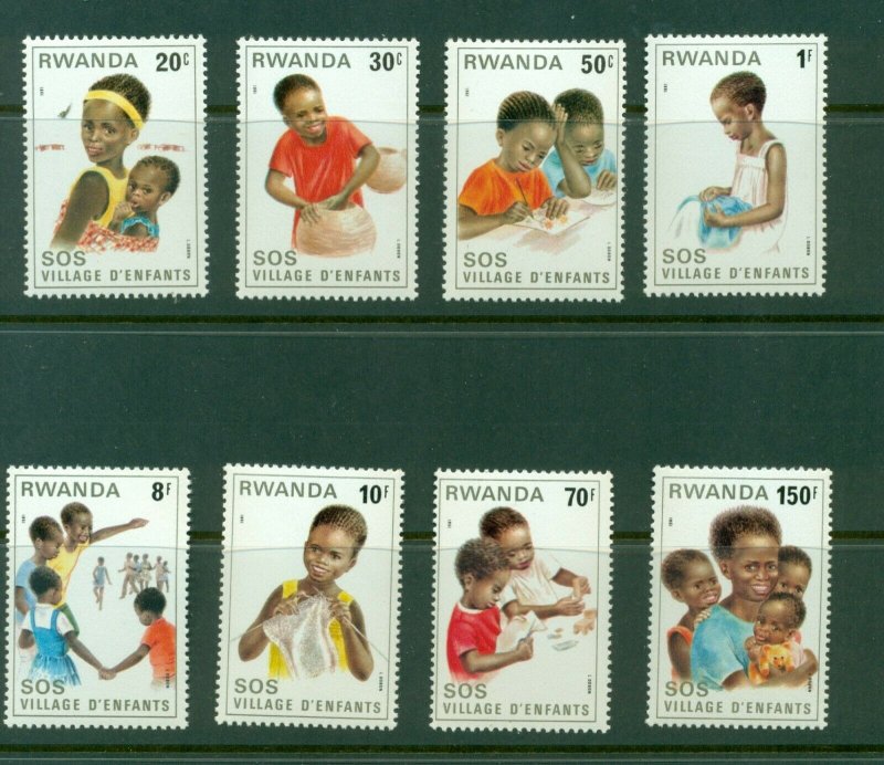 Rwanda #1019-26 (1981 SOS Children's Village set) VFMNH CV $7.55 