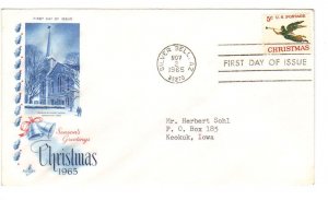 US 1276 (Me-5 var) 5c Christmas Issue on FDC Artcraft Cachet Variety ECV $19.00