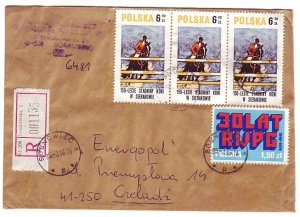 Registered cover Poland 1985 Horse jumping