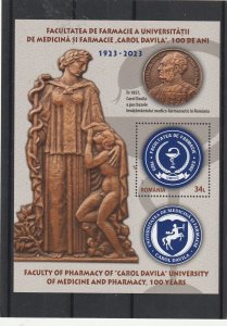 Romania STAMPS 2023 CAROL DAVILA MEDICINE UNIVERSITY 100 YEARS MNH POST MS