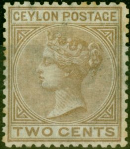 Ceylon 1872 2c Brown SG136 P.12.5 Fine Mtd Mint Example of This Rare Stamp