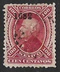 SD)1874-80 MEXICO  HIDALGO 100C SCT 111, WITH DISTRICT NUMBER, USED