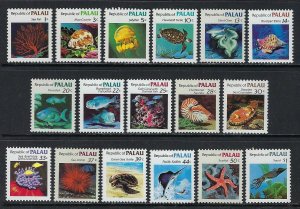 Palau Scott 9-19, 75-77, 79-81 Marine Life Short Set Mint Never Hinged 
