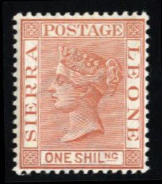 Sierra Leone #31 Cat$27.50, 1888 1sh orange brown, hinged