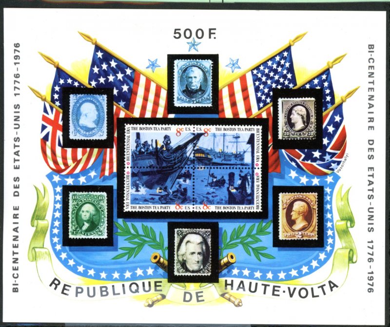 Upper Volta 358 USA bicentennial souvenir sheet MNH mint      (Inv 001286.)