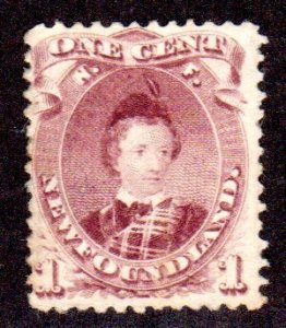 Newfoundland 1868-94 SC 32A, unused (no gum), F, tiny thin, cat. $115.00