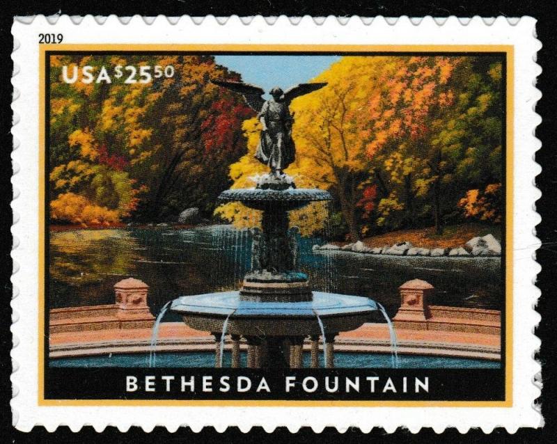 US 5348 Express Mail Bethesda Fountain $25.50 single (1 stamp) MNH 2019 