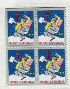 CANADA; 1944 early Local Christmas Stamp issue fine Mint BLOCK