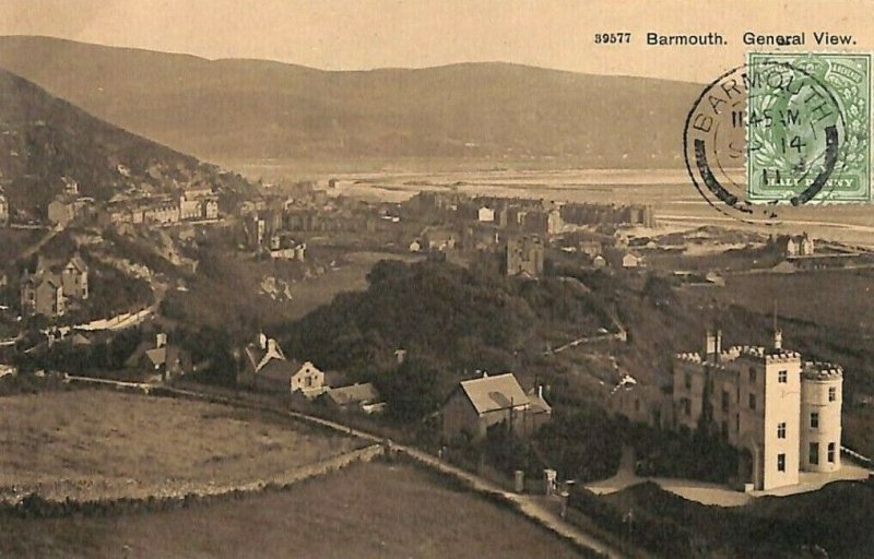 GB WALES Card Merionethshire Barmouth PPC VIEW SIDE USAGE 1911{samwells}N297 