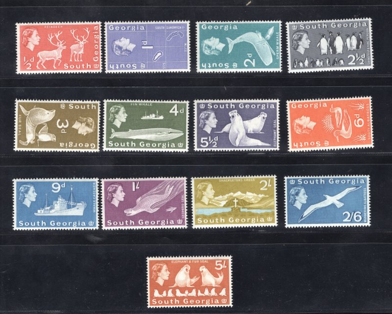 MOMEN: SOUTH GEORGIA SG #1-13 1963 MINT OG NH £108++ LOT #67167