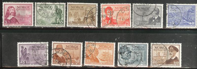 Norway Scott 279-289 used 1947 set  (11)