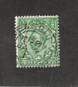 Great Britain Scott#158A Used 1/2p George V 2018 CV $9.25