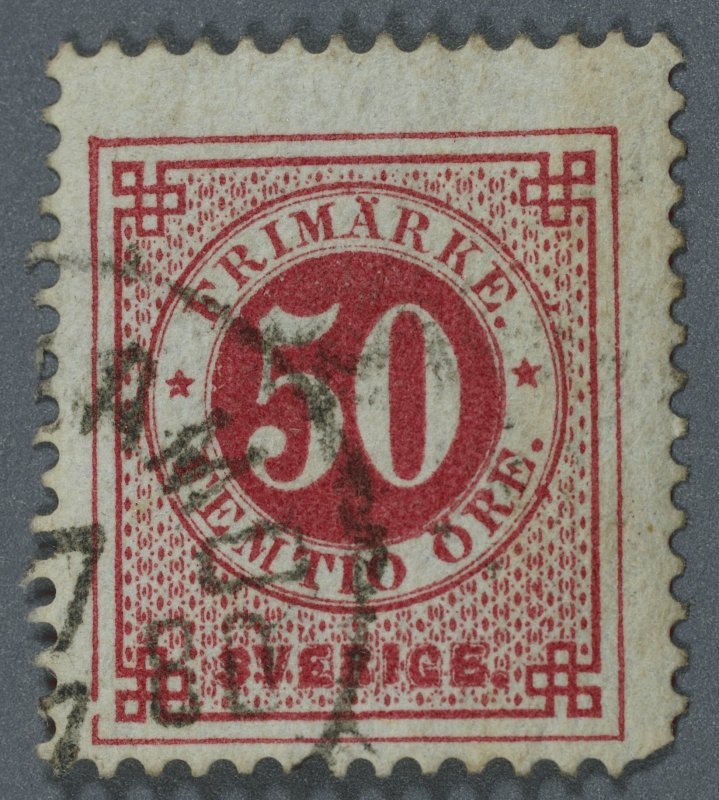 Sweden #36 Used VG/Fine Cancel ...AMO Date 7 - ?? 7 80 Dark Carmine