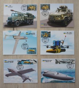 2024 war in Ukraine  set of maхicards stamp block Weapons of Victory. Made in UA