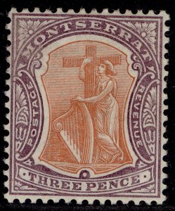 MONTSERRAT EDVII SG18, 3d dull orange & deep purple, M MINT.