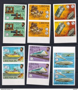 Liberia 1976 Sc 742-7 Pair  Imperf Telephone A.G.Bell/ Zeppelin 15963