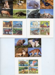 UNITED NATIONS 1997 ENDANGERED SPECIES NY, GENEVA & VIENNA MAX CARDS FD ANCELEDC