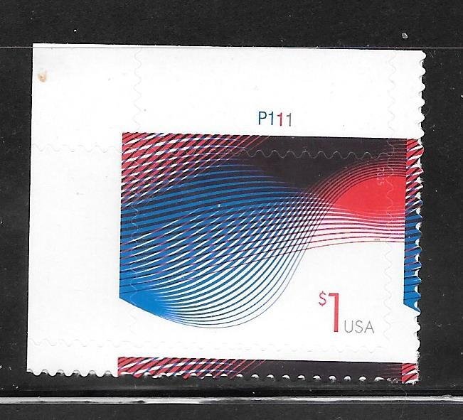 #4953 MNH One Dollar Patriotic Wave Plate # Single