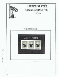 2018 US COMMEMORATIVE PLATE BLOCKS  SUPPLEMENT – LAWA Album Pages