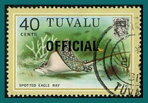 Tuvalu Stamps 1981 Fish Officials, 40c used #O13,SGO13