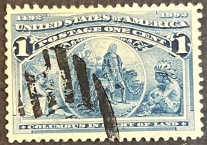 Scott#: 230 - Columbian: Columbus in Sight of Land 1¢ 1893 ABNC used - Lot 8