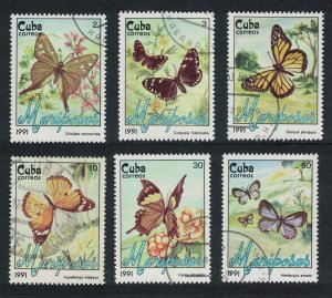 Caribic Butterflies 6v 1991 Canc SG#3597-3602