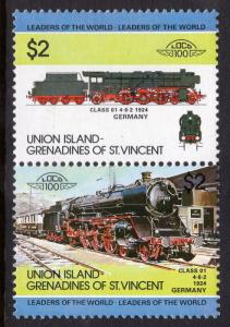 St Vincent Grenadines Union Island 52 Trains MNH VF