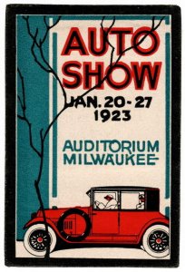 (I.B) US Cinderella : Auto Show Label (Milwaukee 1923)