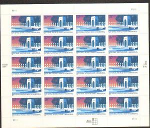 US #3862 Mint Sheet National World War II Memorial 