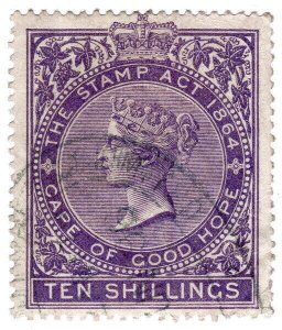 (I.B) Cape of Good Hope Revenue : Stamp Duty 10/- (1885)