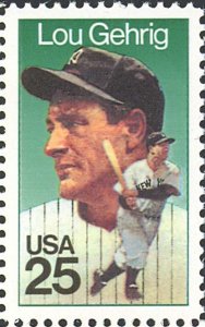 Lou Gehrig Baseball Player One PACK of TEN 25 Cent Postage Stamps Scott 2417