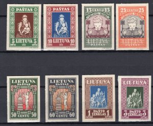 LITHUANIA 1933 ORPHANS SET SCOTT 277C-277K IMPERFORATED PERFECT MNH