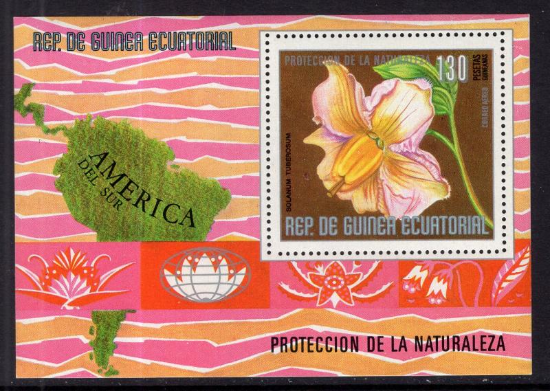 Equatorial Guinea 76159 Flowers Souvenir Sheet MNH VF