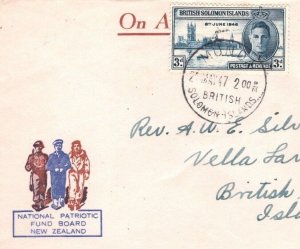 BRITISH SOLOMON ISLANDS WW2 Cover VICTORY MAIL  Military OAS Munda 1947 MA1365