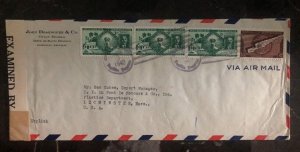 1943 Trujillo Dominican Rep Censored Airmail  Cover To Leominster Ma USA