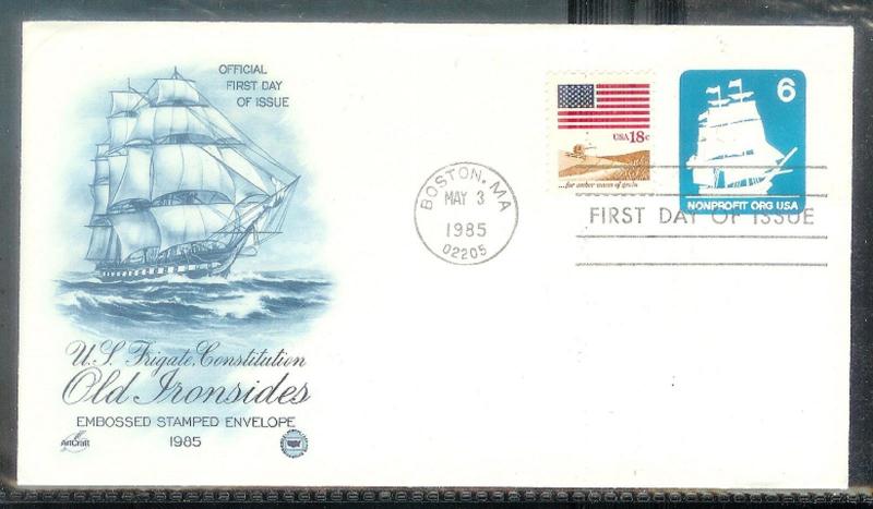 U609 Old Ironsides Postal Stationary Unaddressed ArtCraft FDC