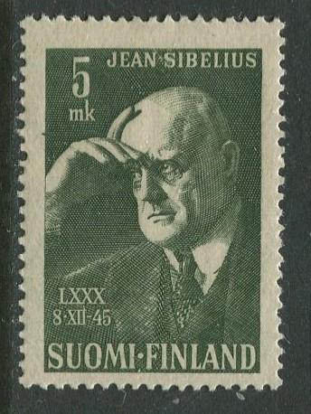 Finland - Scott 249 - Jean Sibelius -1945- MLH - Single 5m Stamp