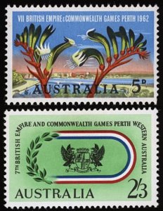 AUSTRALIA VF/NH Sc 349-50 Perth 1962 Commonwealth Games Complete Set
