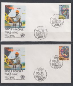 UN Vienna 88-89 Bank UN Postal Administration U/A Set of Two FDC