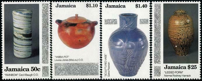 HERRICKSTAMP JAMAICA Sc.# 782-85 Pottery