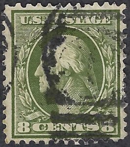 United States #337 8¢ George Washington (1908-09). Olive green. Used