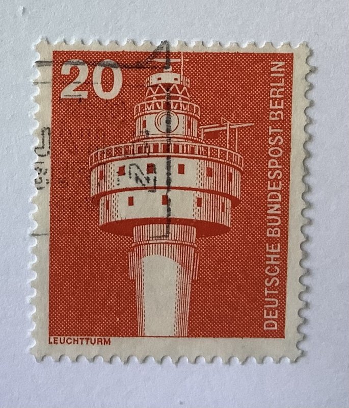 Germany, Berlin, 1975 Scott 9N361 used - 20pf,   Old Weser Lighthouse