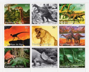 Niger 1999 Dinosaurs-Prehistoric Animals Shlt (9) Perforated MNH