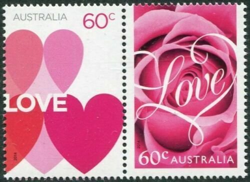 2014   AUSTRALIA  -  SG:4126/7  - ROMANCE  - UNMOUNTED MINT PAIR GUMMED SET